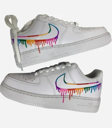 Rainbow Drip AF1 Sneakers